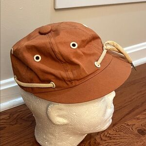 Vintage 1935/50 Rust Orange Cap with Rope Detail GUC